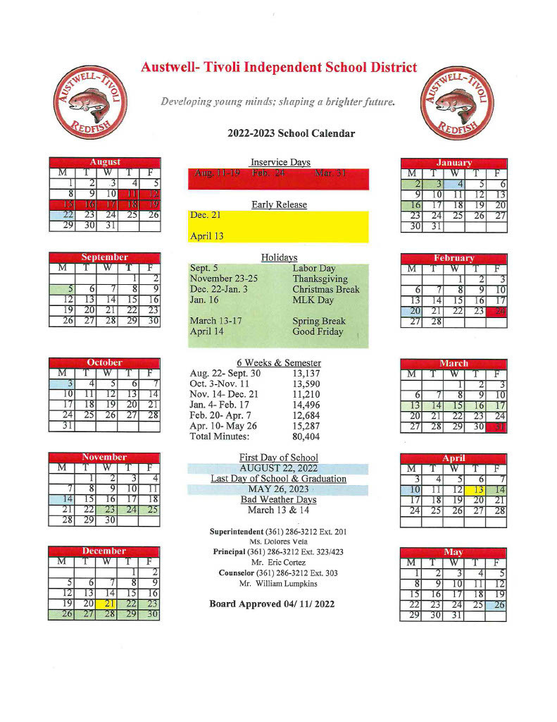 '22-'23 School Calendar