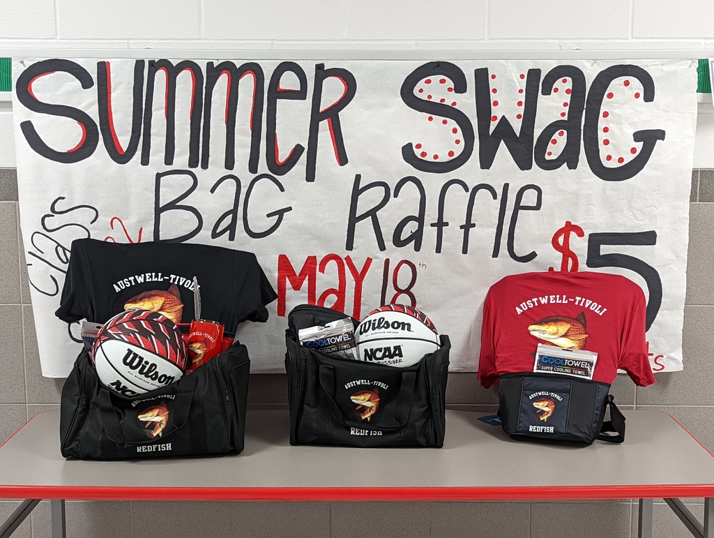 Class of 2022 Swag Bag Raffle, $5 tickets, drawing May 18th. Contact a senior