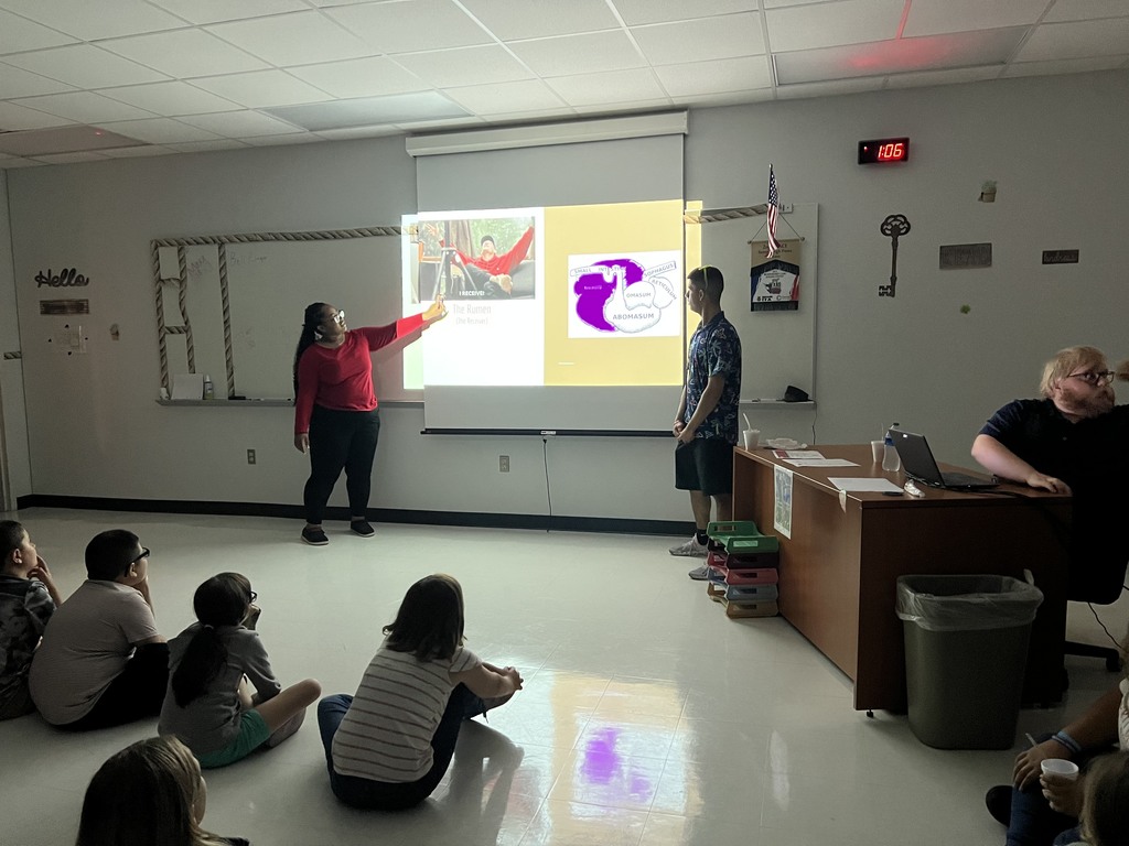 Today the 3rd through 6th grade got the opportunity to attend presentations from the high school AG education students. The students learned about a variety of topics ranging from cattle to seed growth.